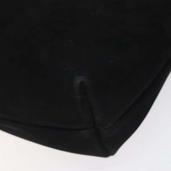 Salvatore Ferragamo Shoulder Bag Suede Black Gold Auth nb434