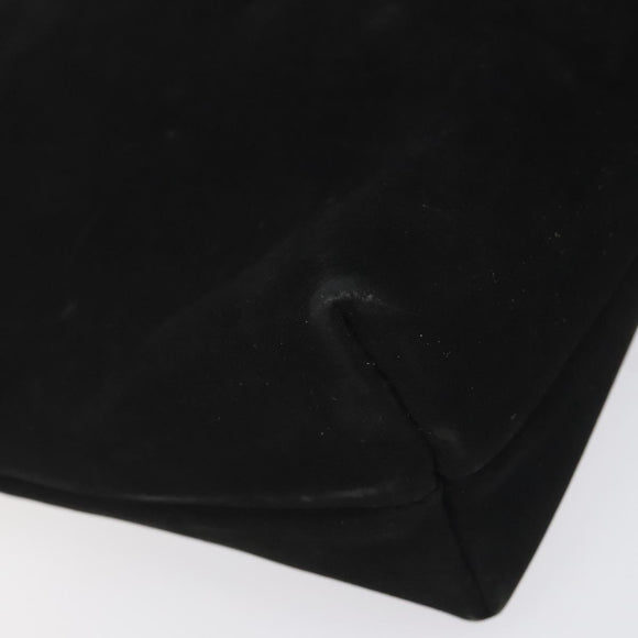 Salvatore Ferragamo Shoulder Bag Suede Black Gold Auth nb434