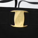 Salvatore Ferragamo Shoulder Bag Suede Black Gold Auth nb434-10