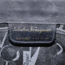 Salvatore Ferragamo Shoulder Bag Suede Black Gold Auth nb434-12