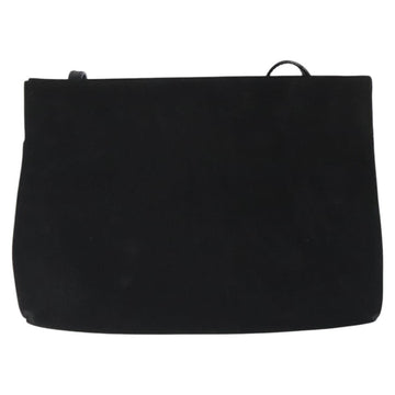 Salvatore Ferragamo Shoulder Bag Suede Black Gold Auth nb434 - 0