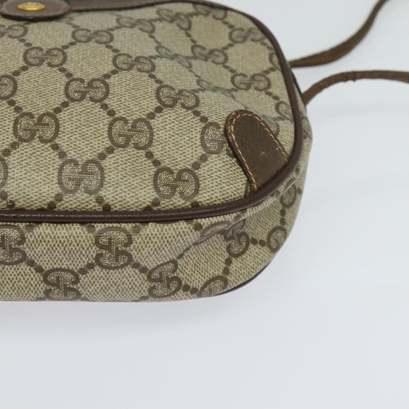 GUCCI GG Supreme Web Sherry Line Shoulder Bag PVC Beige 89 02 066 Auth nb440