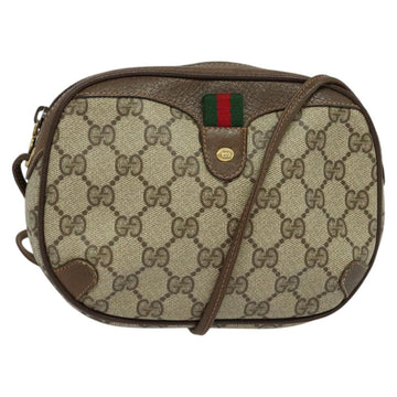 GUCCI GG Supreme Web Sherry Line Shoulder Bag PVC Beige 89 02 066 Auth nb440