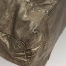 GUCCI Shoulder Bag Leather Silver Gold 197061 Auth nb455-10