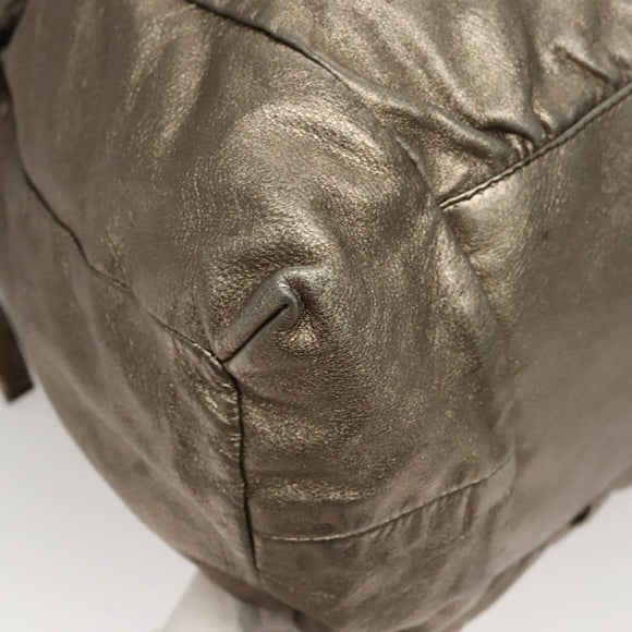 GUCCI Shoulder Bag Leather Silver Gold 197061 Auth nb455