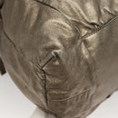 GUCCI Shoulder Bag Leather Silver Gold 197061 Auth nb455-15