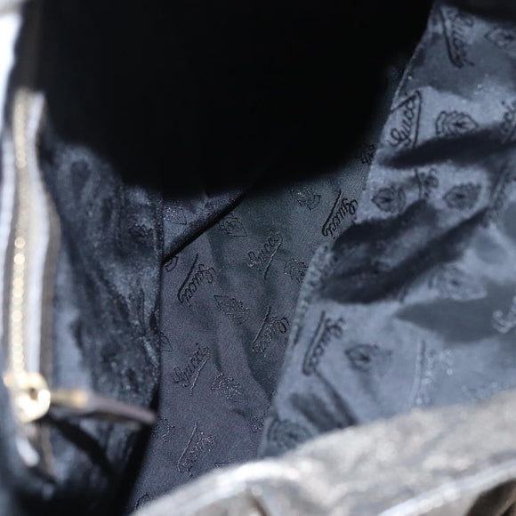 GUCCI Shoulder Bag Leather Silver Gold 197061 Auth nb455