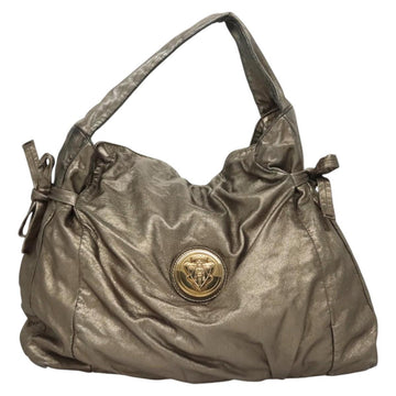 GUCCI Shoulder Bag Leather Silver Gold 197061 Auth nb455 - 0
