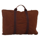 HERMES Fourre ToutPorte Documents Business Bag Canvas Brown Navy Auth nb456-1
