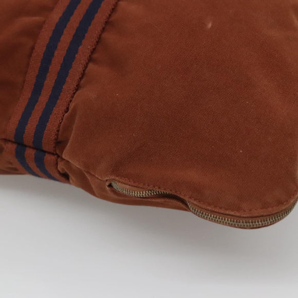 HERMES Fourre ToutPorte Documents Business Bag Canvas Brown Navy Auth nb456