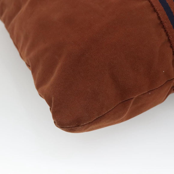 HERMES Fourre ToutPorte Documents Business Bag Canvas Brown Navy Auth nb456