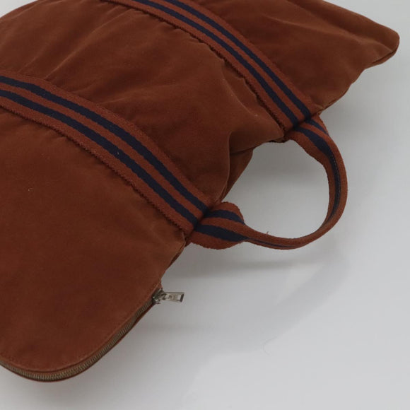 HERMES Fourre ToutPorte Documents Business Bag Canvas Brown Navy Auth nb456