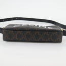 CELINE Triomphe Shoulder Bag PVC Leather Black Gold Auth nb463M-5