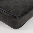 CELINE Triomphe Shoulder Bag PVC Leather Black Gold Auth nb463M-17