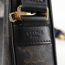 CELINE Triomphe Shoulder Bag PVC Leather Black Gold Auth nb463M-19