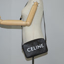 CELINE Triomphe Shoulder Bag PVC Leather Black Gold Auth nb463M-24