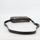 CELINE Triomphe Shoulder Bag PVC Leather Black Gold Auth nb463M-7