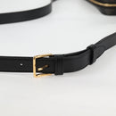 CELINE Triomphe Shoulder Bag PVC Leather Black Gold Auth nb463M-8