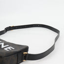 CELINE Triomphe Shoulder Bag PVC Leather Black Gold Auth nb463M-14