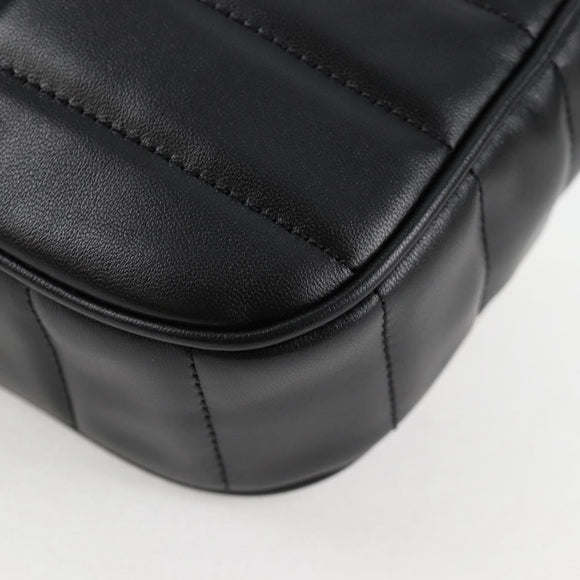 CELINE Chain Shoulder Bag Leather Black Gold Auth nb466M