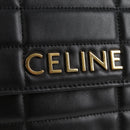 CELINE Chain Shoulder Bag Leather Black Gold Auth nb466M-19