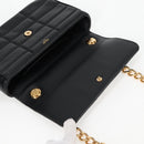 CELINE Chain Shoulder Bag Leather Black Gold Auth nb466M-9