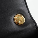 CELINE Chain Shoulder Bag Leather Black Gold Auth nb466M-21