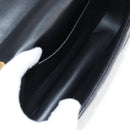 CELINE Chain Shoulder Bag Leather Black Gold Auth nb466M-10