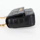 CELINE Chain Shoulder Bag Leather Black Gold Auth nb466M-3