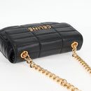 CELINE Chain Shoulder Bag Leather Black Gold Auth nb466M-6