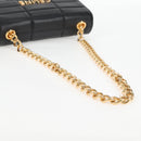 CELINE Chain Shoulder Bag Leather Black Gold Auth nb466M-7