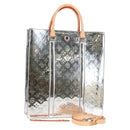 LOUIS VUITTON Monogram Miroir Sac Plat Bag Silver Argent M45884 LV Auth nb472M-1