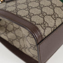 GUCCI GG Supreme Web Sherry Line Bag PVC 2way Beige Gold 547551 Auth nb475M-10