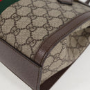 GUCCI GG Supreme Web Sherry Line Bag PVC 2way Beige Gold 547551 Auth nb475M-11