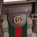 GUCCI GG Supreme Web Sherry Line Bag PVC 2way Beige Gold 547551 Auth nb475M-14