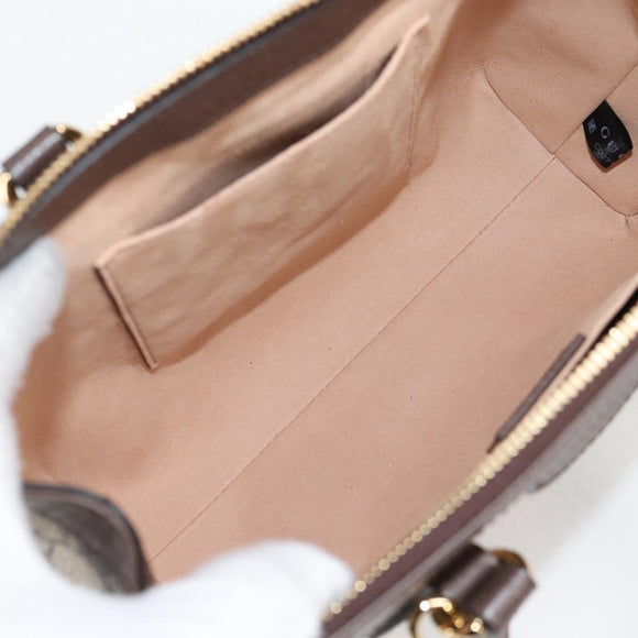 GUCCI GG Supreme Web Sherry Line Bag PVC 2way Beige Gold 547551 Auth nb475M