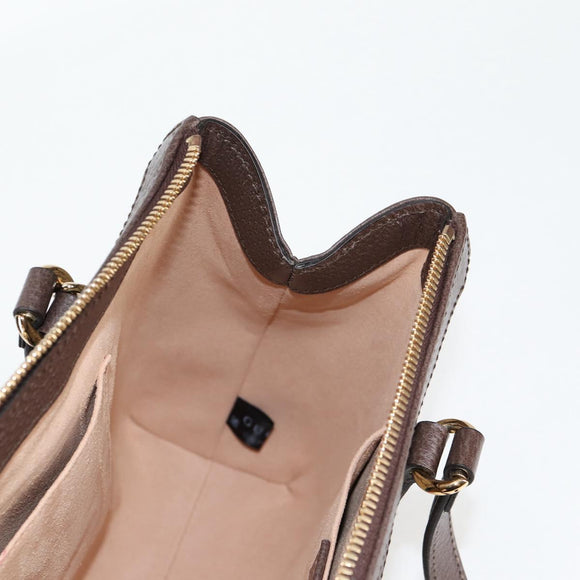 GUCCI GG Supreme Web Sherry Line Bag PVC 2way Beige Gold 547551 Auth nb475M