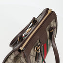 GUCCI GG Supreme Web Sherry Line Bag PVC 2way Beige Gold 547551 Auth nb475M-6