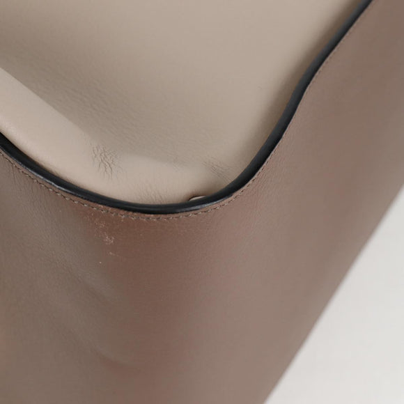 LOEWE Anagram Hammock Shoulder Bag Leather Beige Gold Auth nb477M