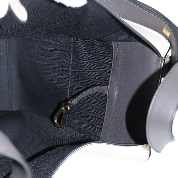 LOEWE Anagram Hammock Shoulder Bag Leather Beige Gold Auth nb477M