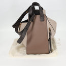 LOEWE Anagram Hammock Shoulder Bag Leather Beige Gold Auth nb477M-12