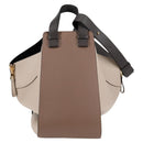 LOEWE Anagram Hammock Shoulder Bag Leather Beige Gold Auth nb477M-2