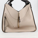 LOEWE Anagram Hammock Shoulder Bag Leather Beige Gold Auth nb477M-3