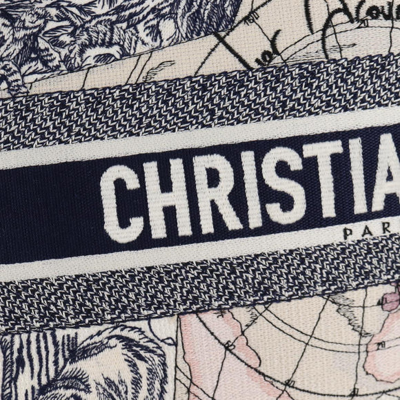 Christian Dior Book Tote Tote Bag Canvas Navy Auth nb483M