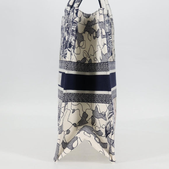 Christian Dior Book Tote Tote Bag Canvas Navy Auth nb483M
