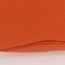 HERMES Togo Sokelly Note Cover Leather Orange Silver Auth nb488M-11