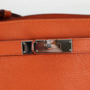 HERMES Togo Sokelly Note Cover Leather Orange Silver Auth nb488M-16