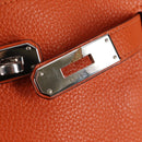 HERMES Togo Sokelly Note Cover Leather Orange Silver Auth nb488M-17