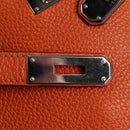 HERMES Togo Sokelly Note Cover Leather Orange Silver Auth nb488M-18