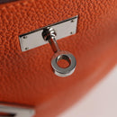 HERMES Togo Sokelly Note Cover Leather Orange Silver Auth nb488M-20
